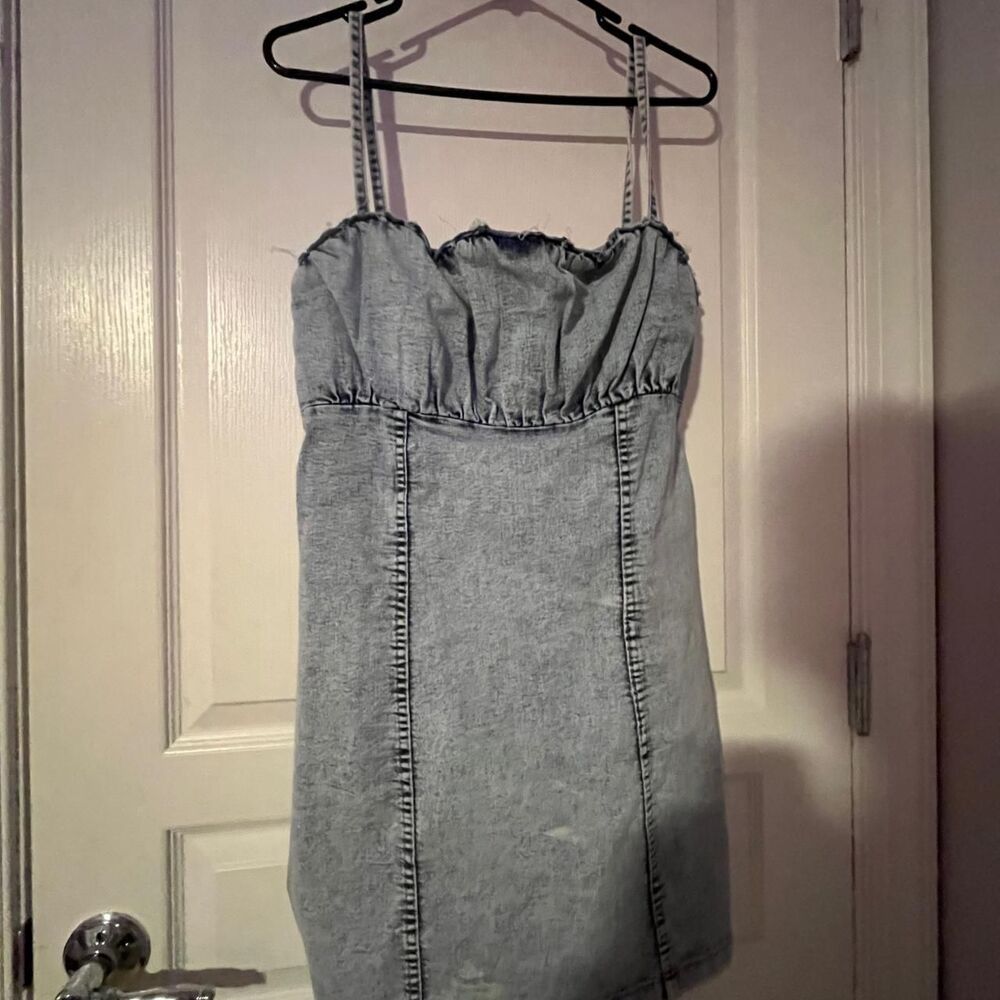 H-m Women's Blue and Grey Dress